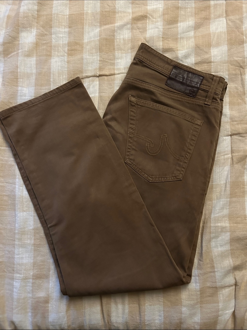 Ag Adriano Goldschmied Men's Brown Straight Jeans